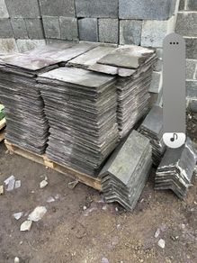 Blue Bangor slates & ridge tiles