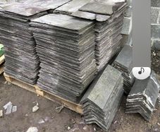 Blue Bangor slates & ridge tiles