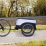 Bike Trailer Cargo in Steel Frame Extra Bicycle Storage Carrier with Removable Cover and Hitch (White and Black) Image 3