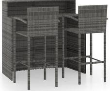3 Piece Garden Bar Set Grey