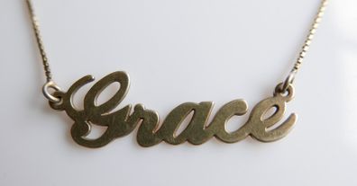 Vintage 925 Sterling Silver "Grace" on a chain length 19" - 3,2g