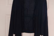 Very Dark Navy (nearly black) silk cardigan size L