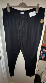 Matalan Papaya Black Linen Tapered Trousers