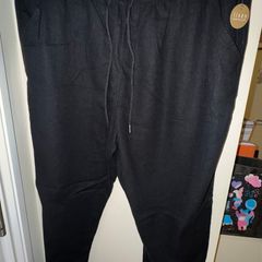 Matalan Papaya Black Linen Tapered Trousers