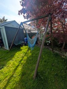 Wooden swing and seesaw