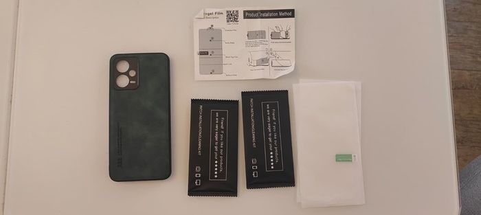 POCO X5 Case (Dark Green Faux Leather) + 2x Hydrogel Films