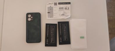 POCO X5 Case (Dark Green Faux Leather) + 2x Hydrogel Films