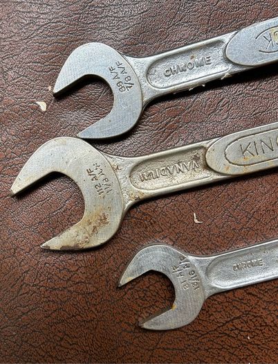 Set of 3 vintage King Dick spanners Military Marked