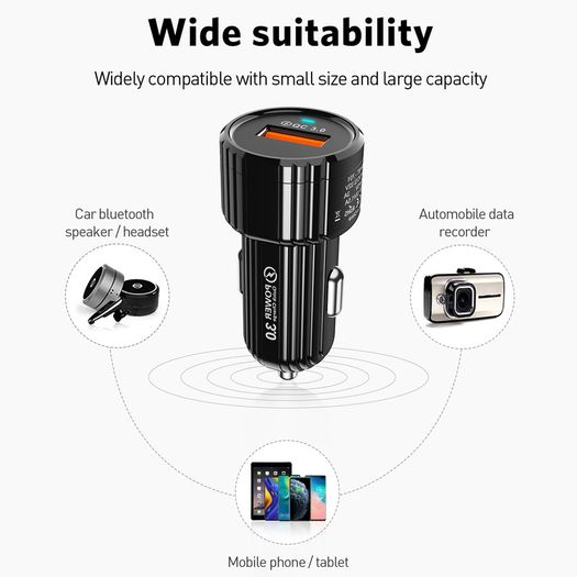 USLION 18W QC 3.0 USB Phone Small Car Quick Charger (Brand New/Warranty)