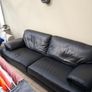 Sofa,3 seat black pure Italian leather almost 8 foot wide Image 3