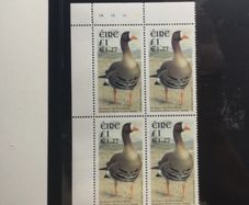 Irish stamps, cylinder block from birds series