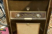 vintage radio and record player