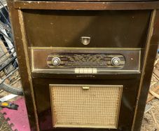vintage radio and record player