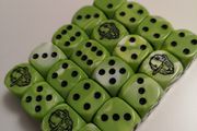 Dice - 20 Green dice with graphic