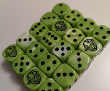 Dice - 20 Green dice with graphic