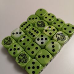 Dice - 20 Green dice with graphic