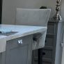 Grey Velvet Bar Stools Image 2