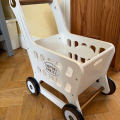 Little Town Wooden Shopping Trolley with Wooden Products