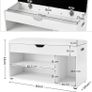Shoe bench with seat cushion, 3 compartments chest, bench for shoe storage with seat, 2 steps, hall furniture, white maximum load capacity 150 kg Image 4