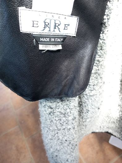"Erre" Genuine Leather Coat Black.  Fully Lined  With Mohair/Wool/Acry.  Made in Italy