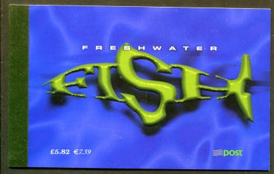 2001 Ireland Freshwater Fish Commemorative Stamp Booklet Mint Never Hinged (MNH). Images of panes shown.