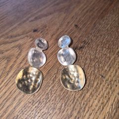 Gold and silver drop earrings