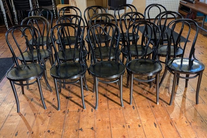 15 x Classic Black Bentwood Cafe / Dining Chairs
