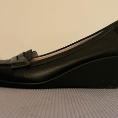 Black leather shoes