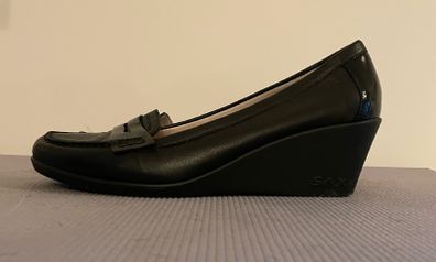 Black leather shoes