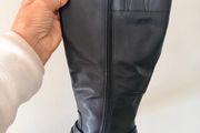 Tamaris Leather Knee High Boots EU41 black Block Heel