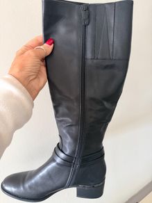 Tamaris Leather Knee High Boots EU41 black Block Heel