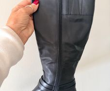 Tamaris Leather Knee High Boots EU41 black Block Heel