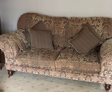2 Finline Sofas and footstool.