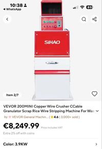 NEW 220v Copper Wire Crusher granulator Copper Cable Granulator