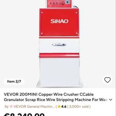 NEW 220v Copper Wire Crusher granulator Copper Cable Granulator