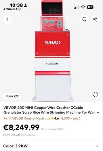 NEW 220v Copper Wire Crusher granulator Copper Cable Granulator