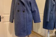 Coat blue soft teddy coat