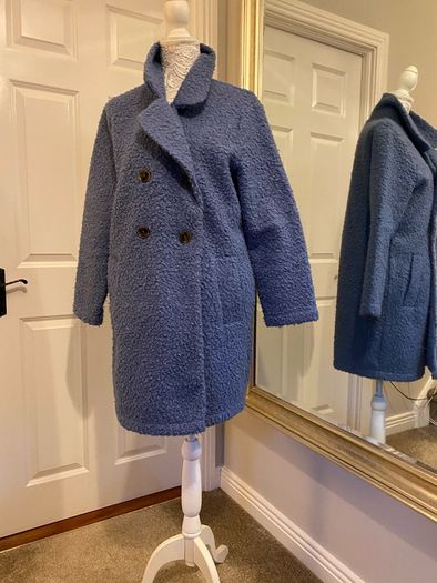 Coat blue soft teddy coat