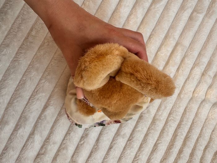Vintage TCC Continuity Holdings 1995 Bunny Rabbit Floral Dress Soft Plush approx. 24 cm. (with ears) Used Please see photos
