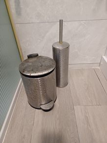 Toilet bin and brush