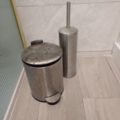 Toilet bin and brush