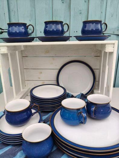 28 piece Denby Imperial Blue Dinnerware