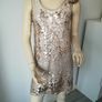 Gold Zara dress size XS(8-10) with matching heels and clutch Image 3