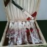 Vintage Art Deco boxed set of silver plated EPNS grapefruit knife and spoons Image 2