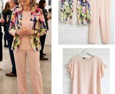 Basler ladies 3 piece suit chic soft peach designer wedding event