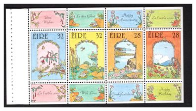 1992 Ireland Greetings Commemorative Stamp Booklet Pane Mint Never Hinged (MNH). Hibernian H50