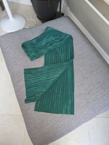 Zara green plisse palazzo pants uk10