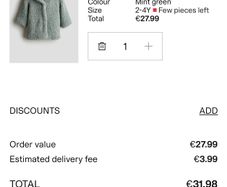 Girl's coat size 3-4 - worn