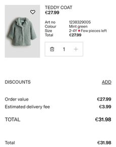 Girl's coat size 3-4 - worn