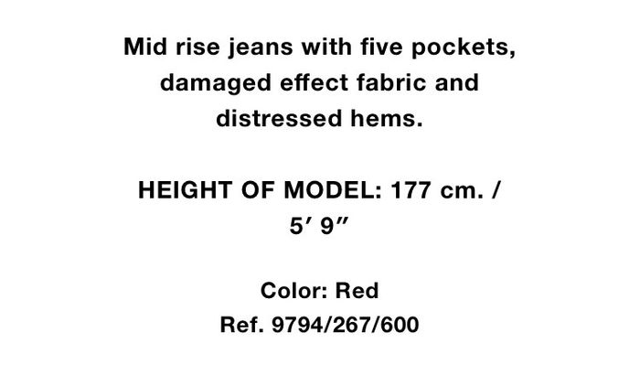Zara destroyed ripped raw hem red skinny jeans size 6 BNWT